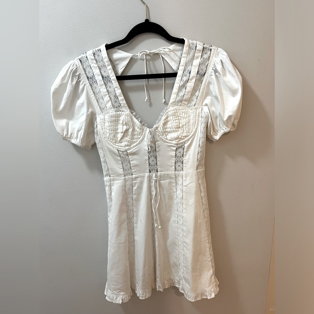 For Love & Lemons Lace Bustier Mini Dress
